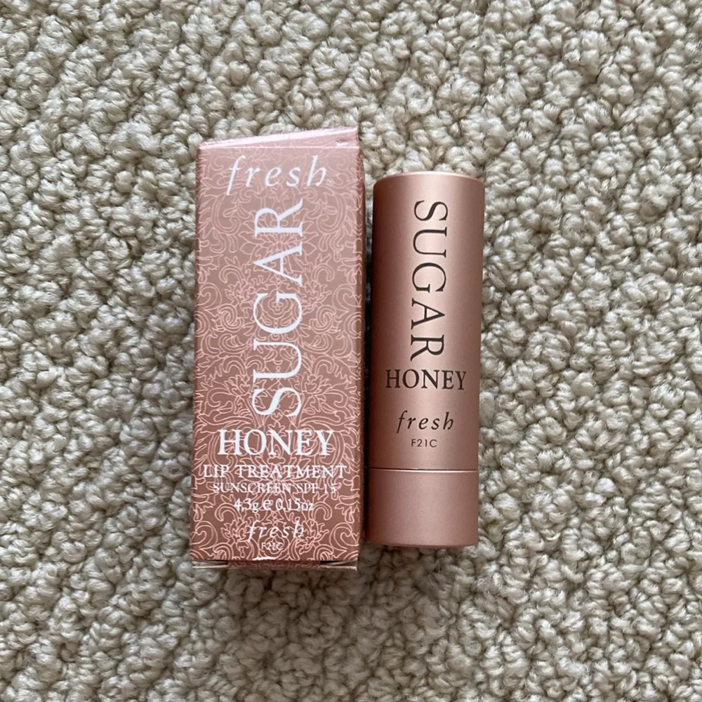 NEW Fresh Sugar Lip Treatment Honey Brown Tinted Balm Full Size Lipstick NIB